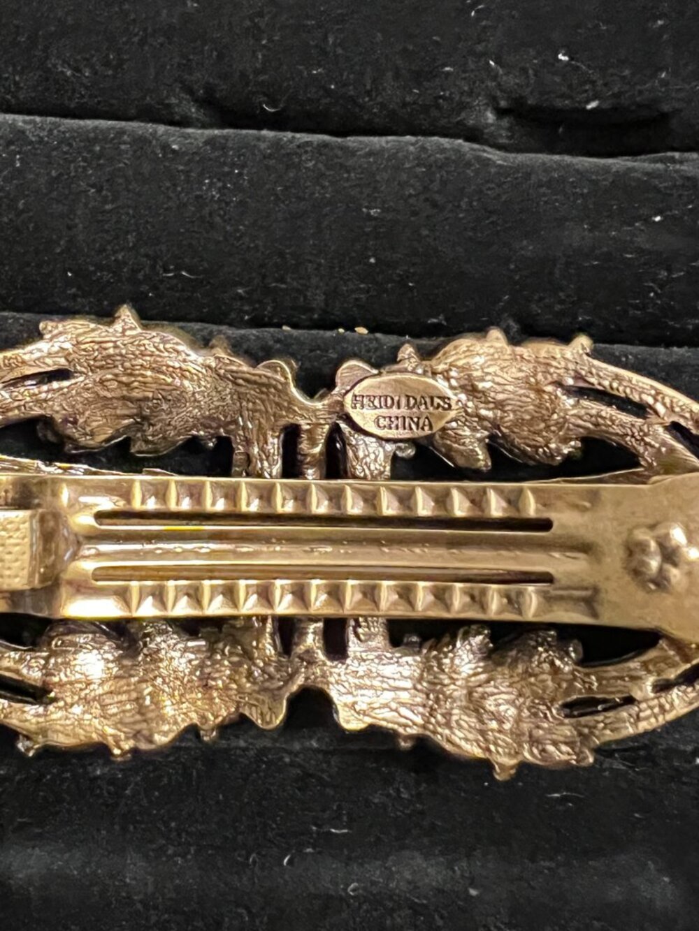 Heidi Daus VINTAGE Gold-tone multicolor rhinestone hair barrette - Picture 4 of 5